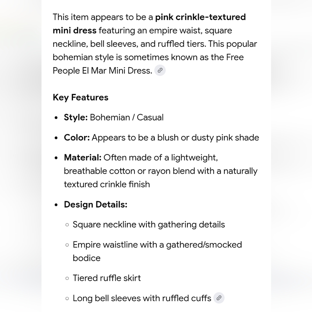 Free People Beach El Mar Mini Dress Tiered Crinkle Bell Boho Coastal Vacation XS - Picture 6 of 9